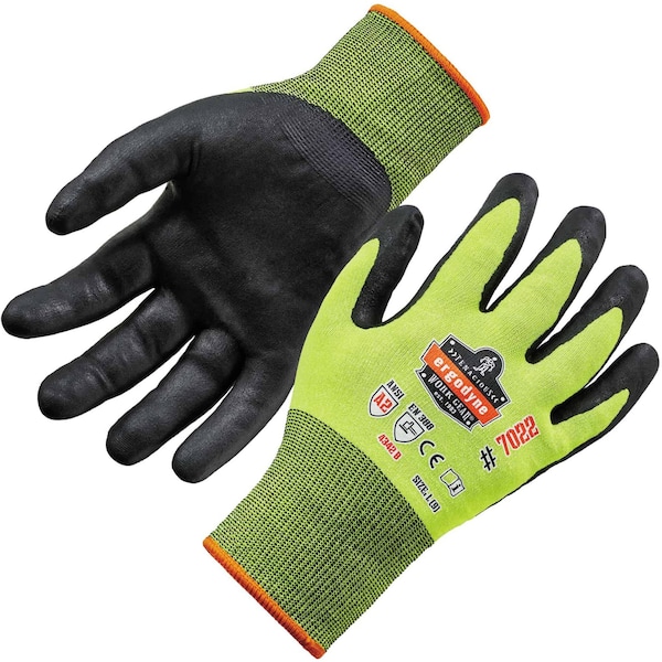 Lime XL Hi-Vis Nitrile-Coated Cut-Resistant Gloves A2 DSX
